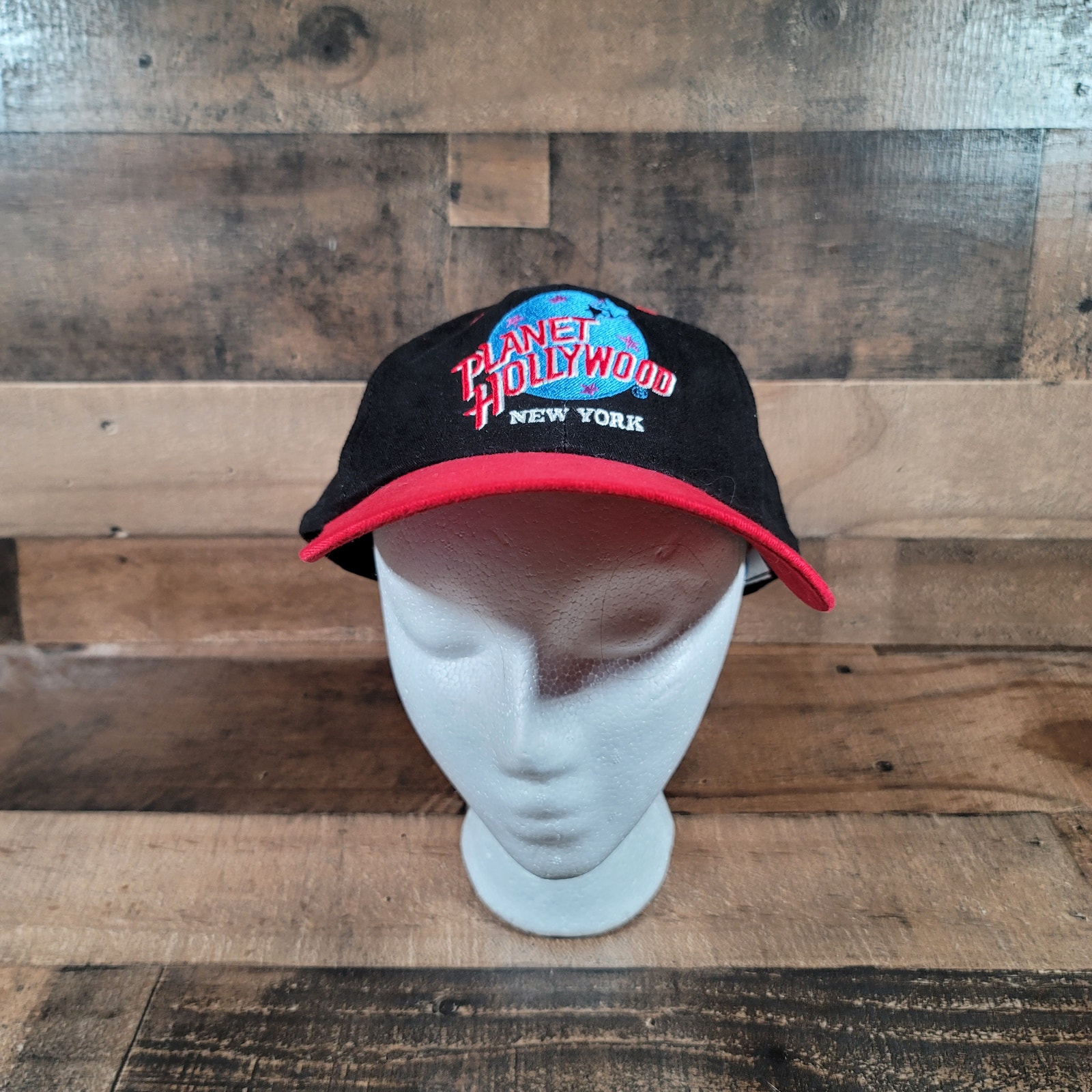 Vintage 1995 Planet Hollywood New York Black  Red Snapback Hat Cap